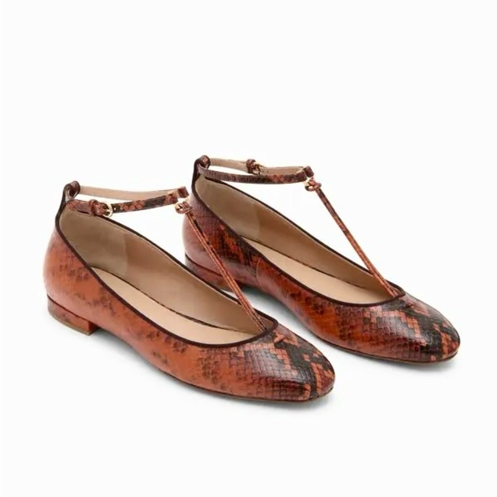 Ulla Johnson Louise Mary Jane Sunset Python Ballet Flats